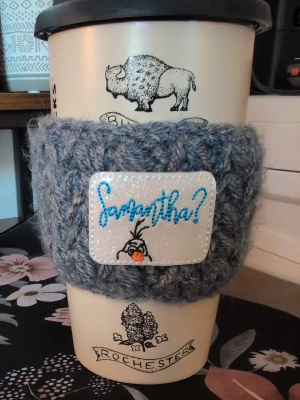 Frozen Inspired Hand Crocheted Coffee Sleeve